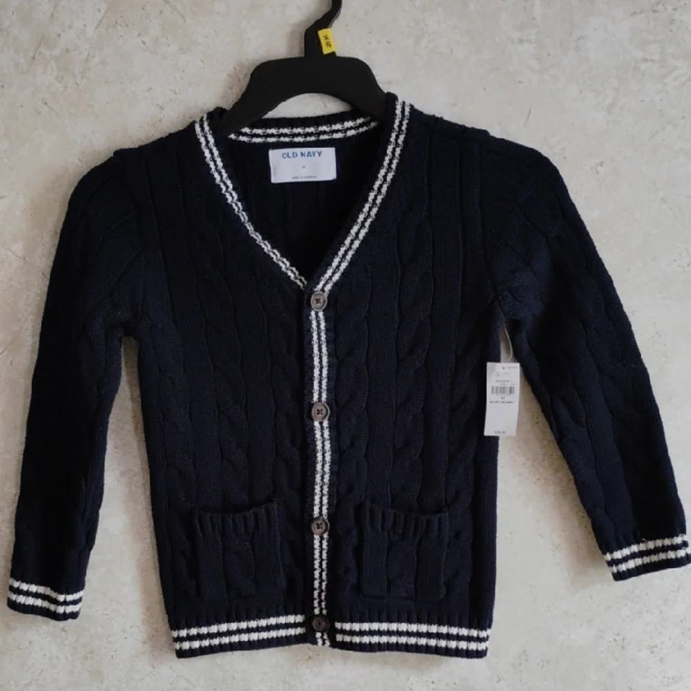 Old Navy Kids Blue And White Button Down/Cardigan Sweater/ School Uniform /5T